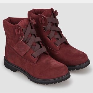 Timberland Women's Burgundy Nubuck Lace-Up Boots